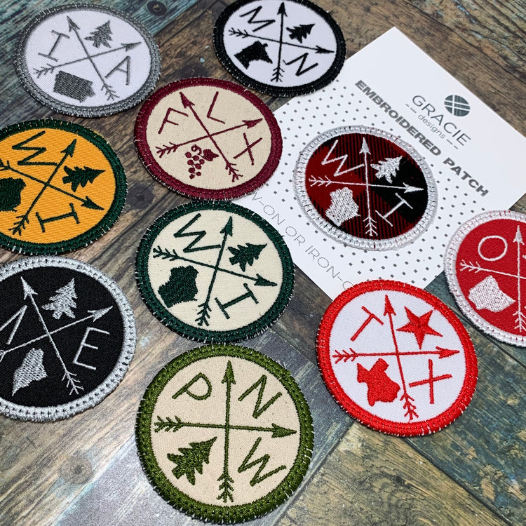 gracie designs embroidered arrow patches