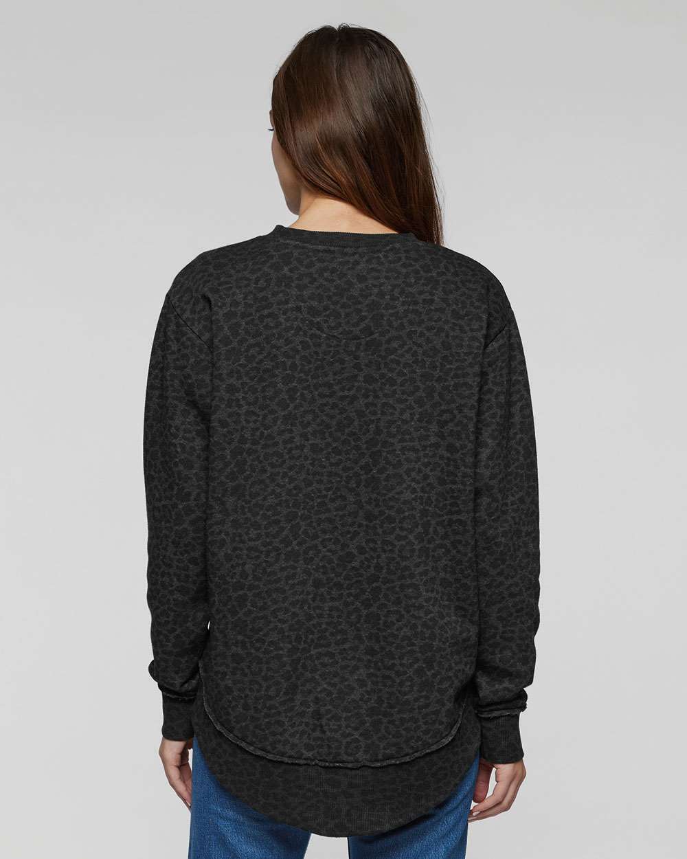 Ladies Black Leopard Sweatshirt - West De Pere Phantoms