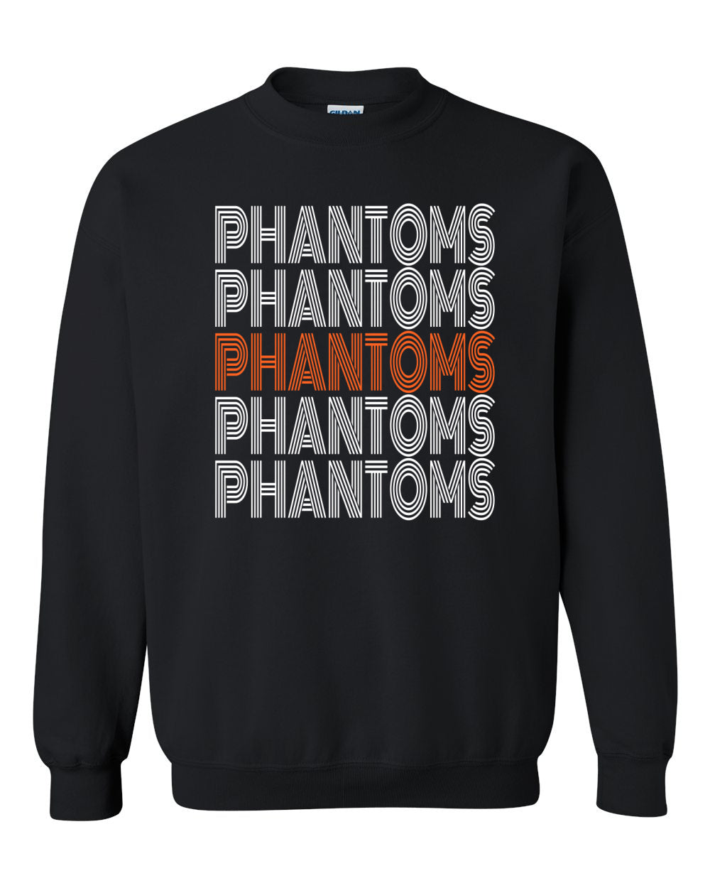 West De Pere Phantoms Merch - Tees, Long Sleeve Tee, Crewneck or Hoodie - Retro Stacked