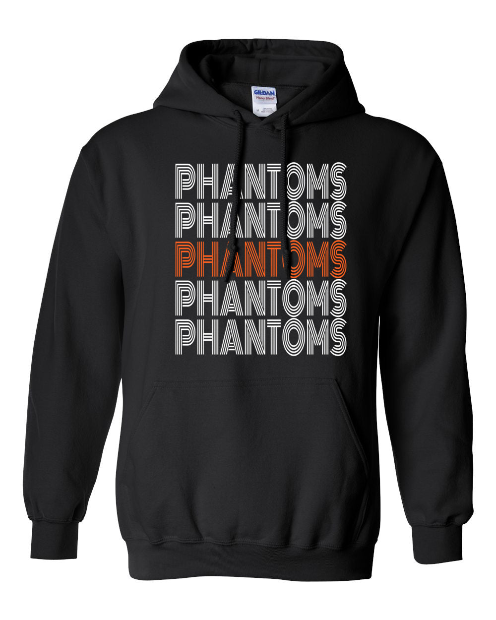 West De Pere Phantoms Merch - Tees, Long Sleeve Tee, Crewneck or Hoodie - Retro Stacked