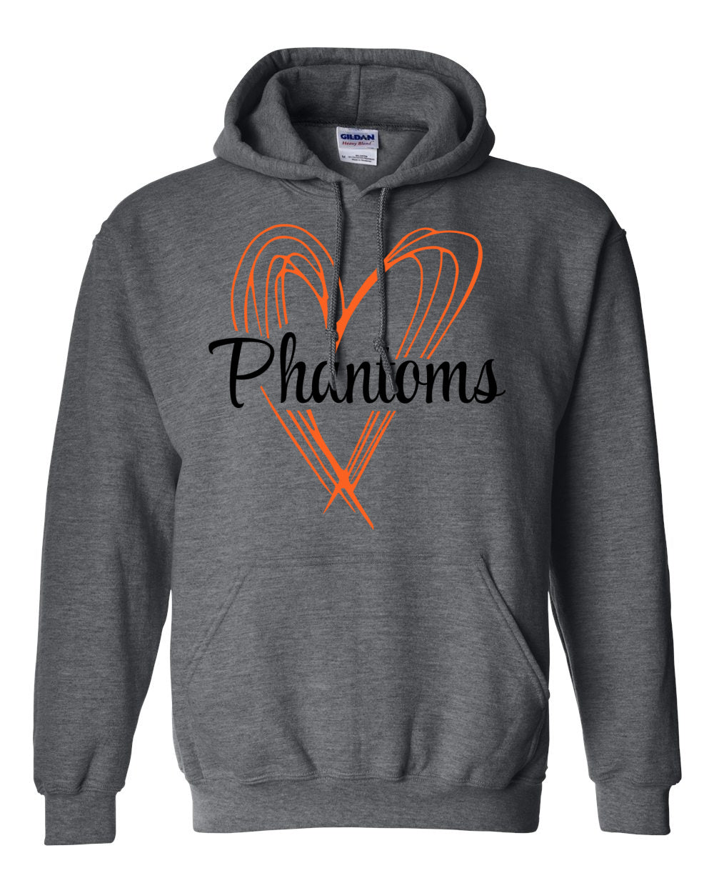 West De Pere Phantoms Merch - Tees, Long Sleeve Tee, Crewneck or Hoodie - Scribble Heart