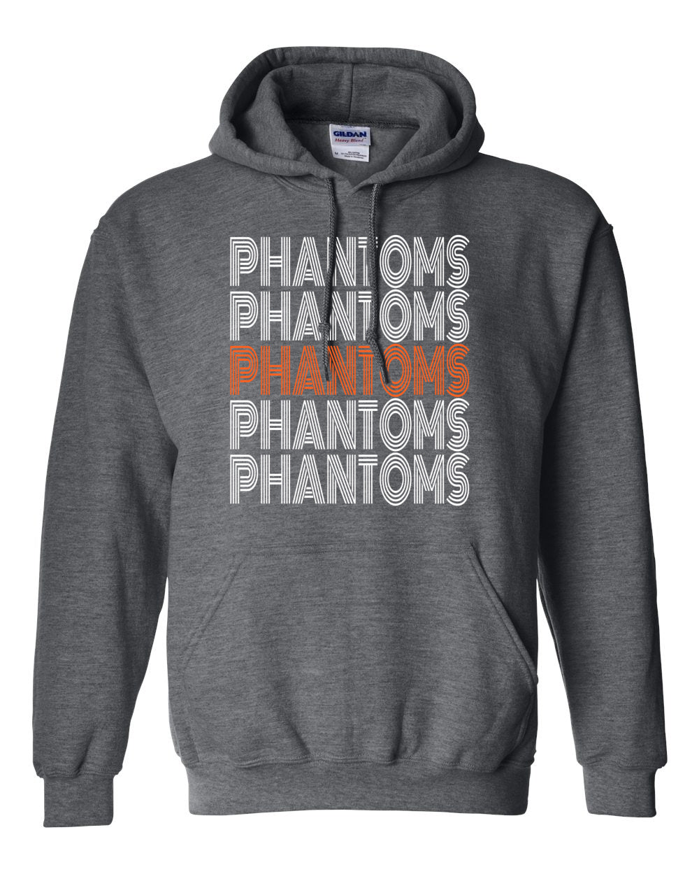 West De Pere Phantoms Merch - Tees, Long Sleeve Tee, Crewneck or Hoodie - Retro Stacked