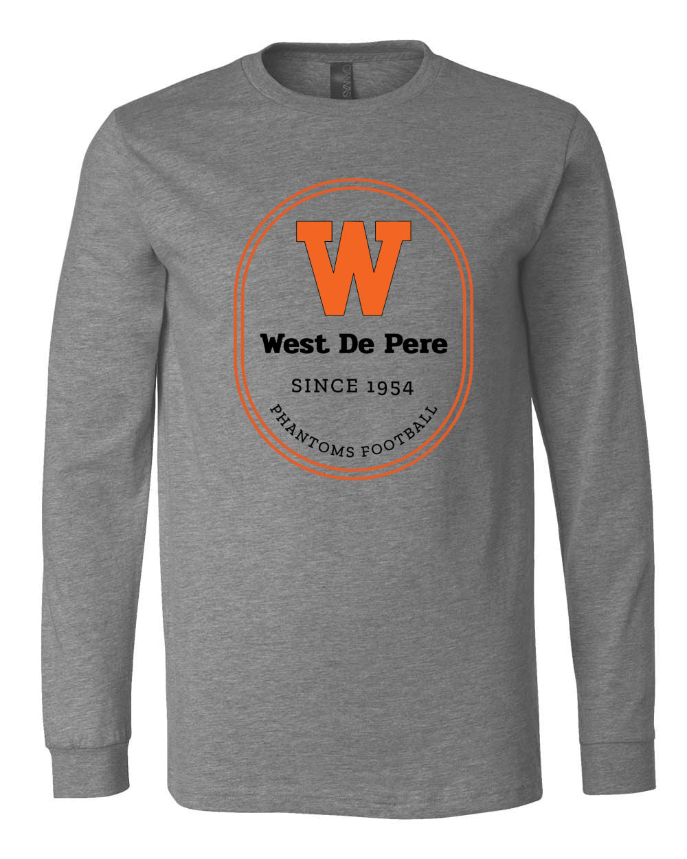 West De Pere Phantoms Football Merch - Tees, Long Sleeve Tee, Crewneck or Hoodie - Since 1954