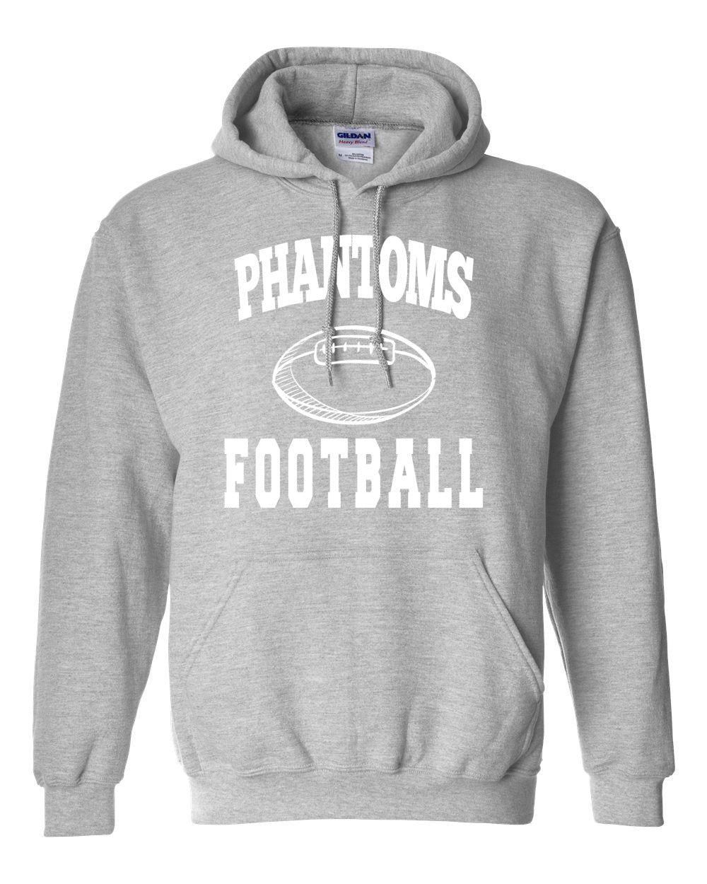 West De Pere Phantoms Merch - Tees, Long Sleeve Tee, Crewneck or Hoodie - Block Phantoms Football