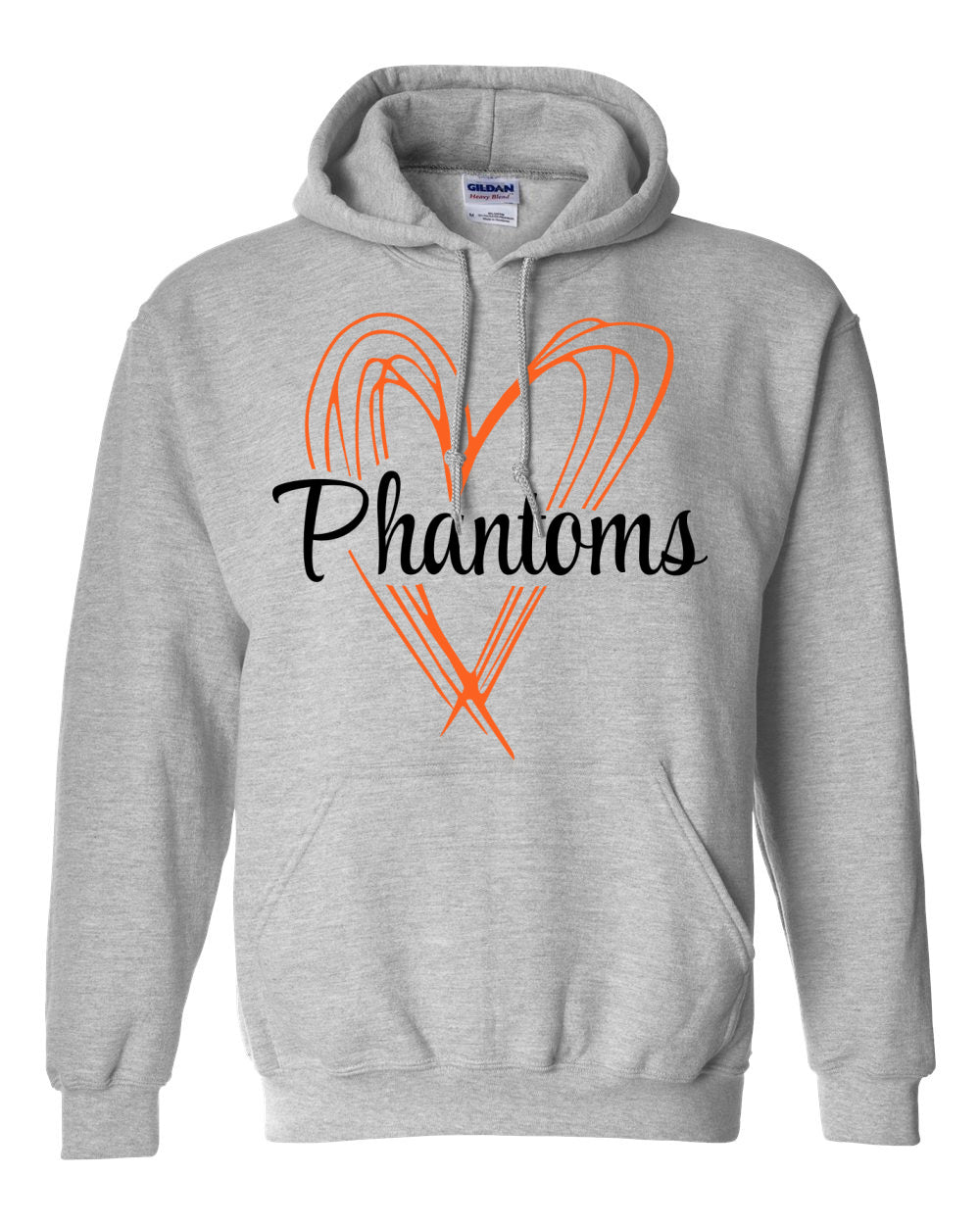 West De Pere Phantoms Merch - Tees, Long Sleeve Tee, Crewneck or Hoodie - Scribble Heart
