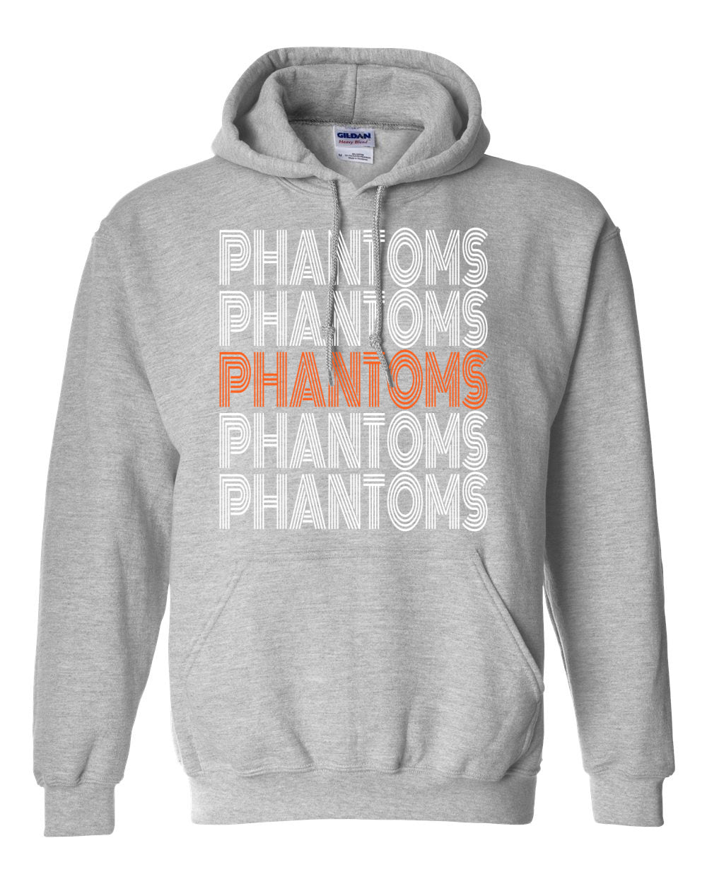 West De Pere Phantoms Merch - Tees, Long Sleeve Tee, Crewneck or Hoodie - Retro Stacked