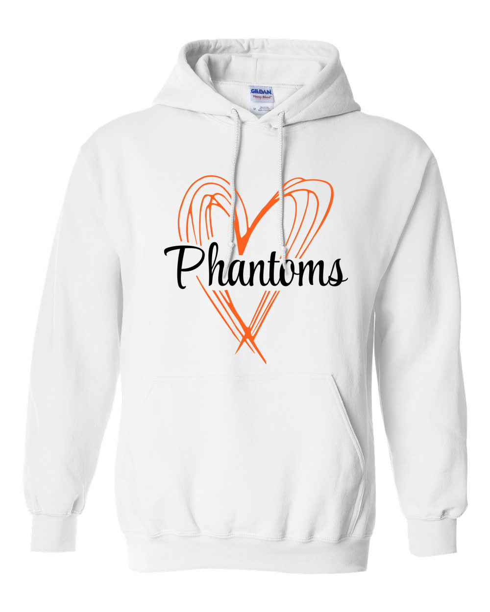 West De Pere Phantoms Merch - Tees, Long Sleeve Tee, Crewneck or Hoodie - Scribble Heart