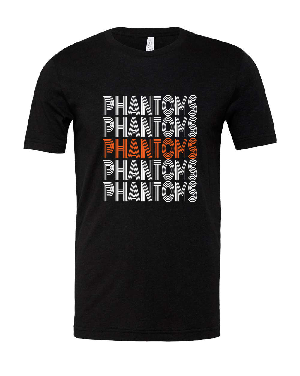 West De Pere Phantoms Merch - Tees, Long Sleeve Tee, Crewneck or Hoodie - Retro Stacked