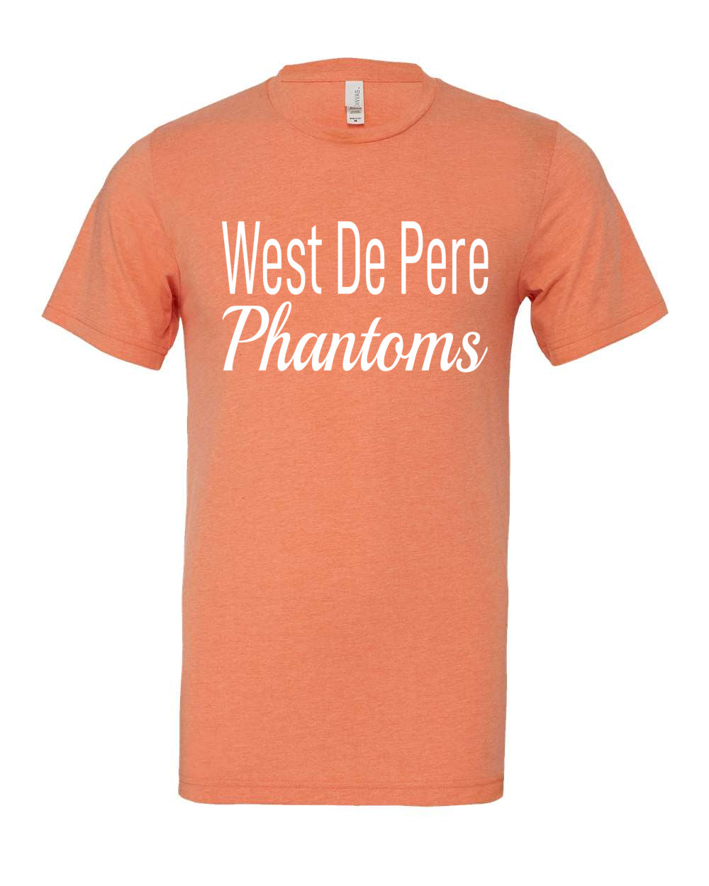 West De Pere Phantoms Merch - Tees, Long Sleeve Tee, Crewneck or Hoodie - Block & Script