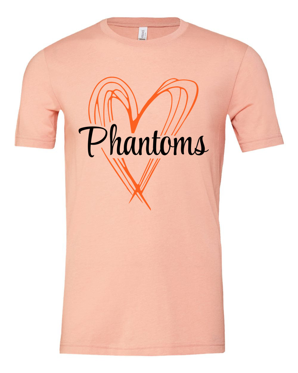 West De Pere Phantoms Merch - Tees, Long Sleeve Tee, Crewneck or Hoodie - Scribble Heart