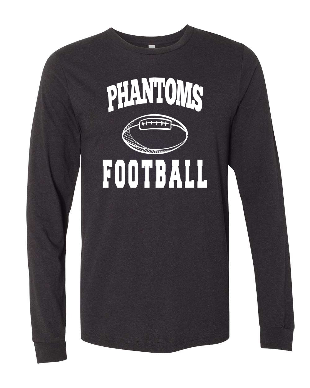 West De Pere Phantoms Merch - Tees, Long Sleeve Tee, Crewneck or Hoodie - Block Phantoms Football