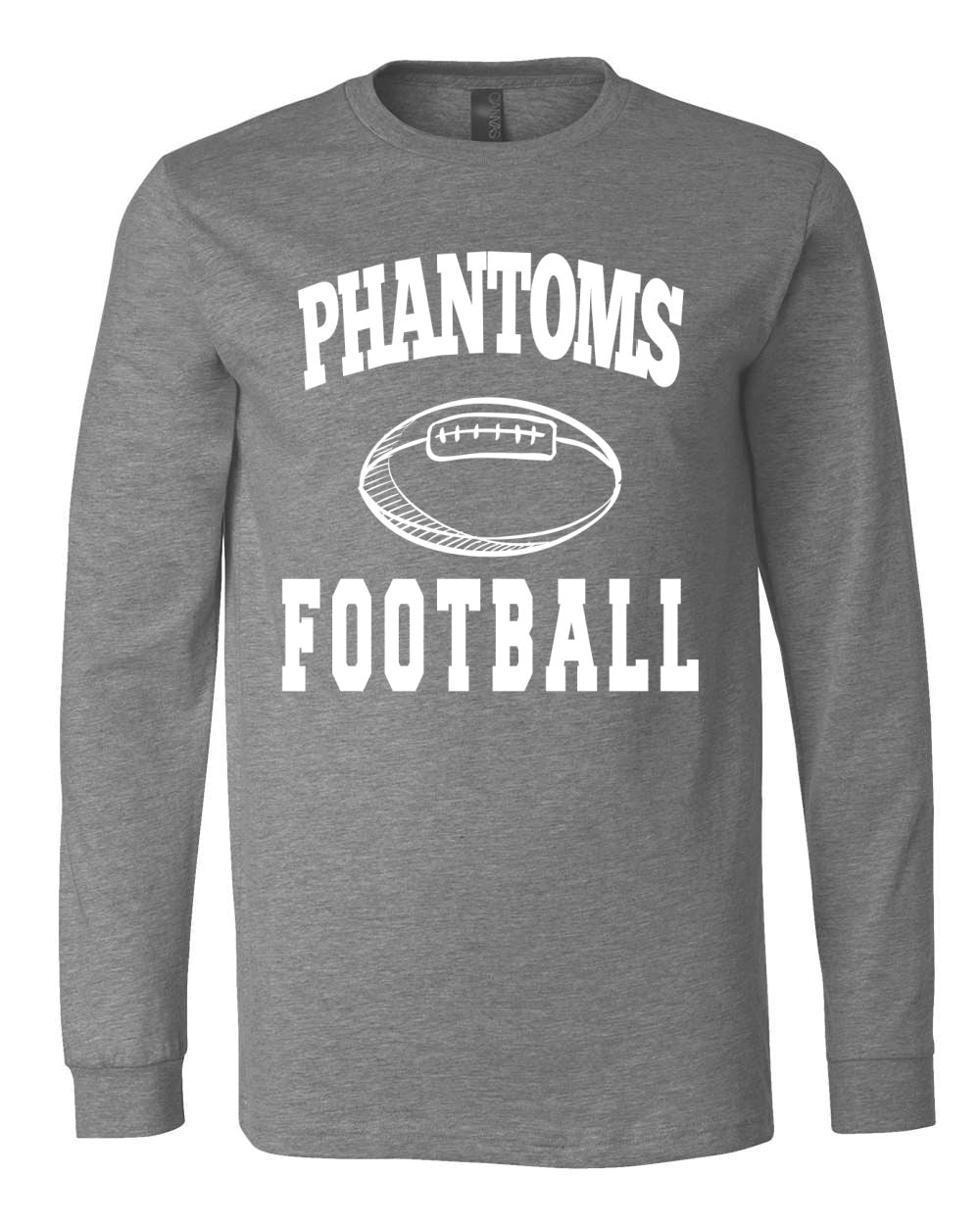 West De Pere Phantoms Merch - Tees, Long Sleeve Tee, Crewneck or Hoodie - Block Phantoms Football