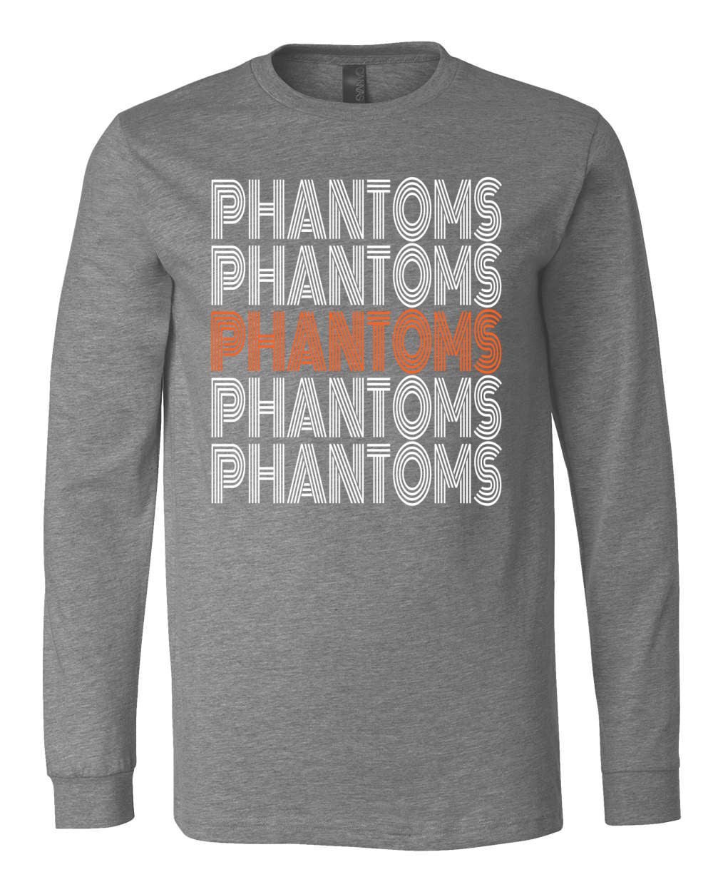 West De Pere Phantoms Merch - Tees, Long Sleeve Tee, Crewneck or Hoodie - Retro Stacked