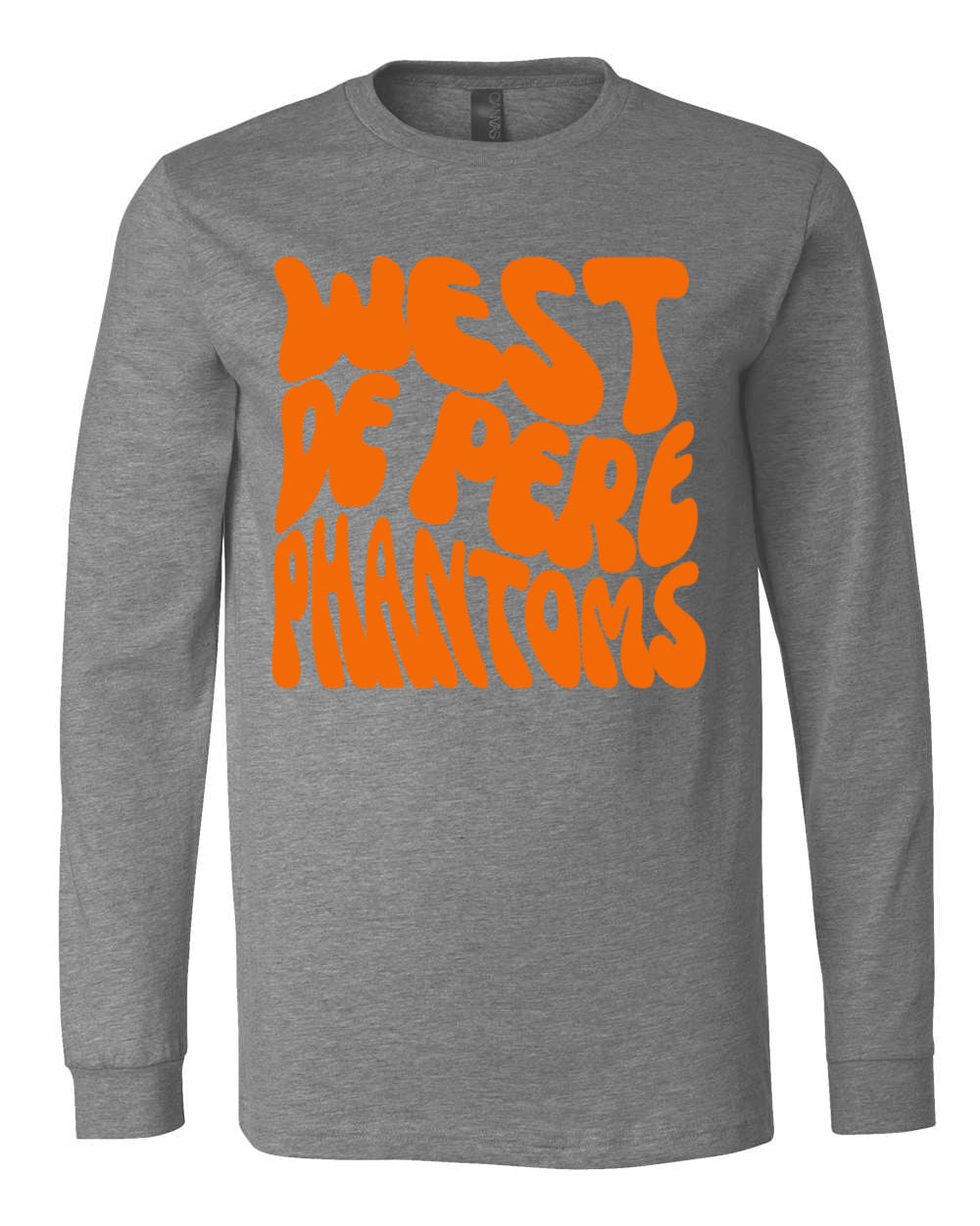 West De Pere Phantoms Merch - Tees, Long Sleeve Tee, Crewneck or Hoodie - Retro Bubble Print