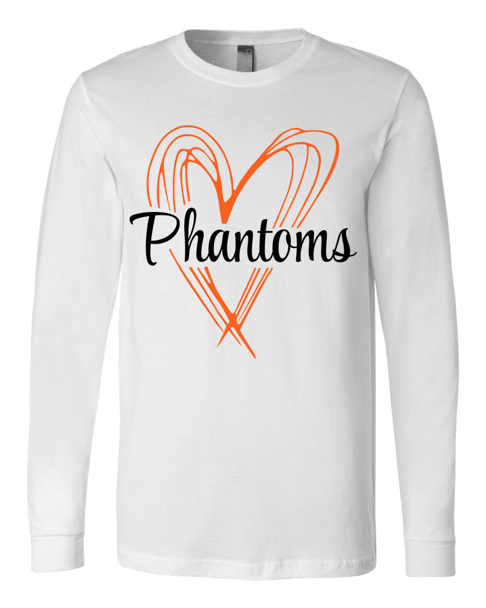 West De Pere Phantoms Merch - Tees, Long Sleeve Tee, Crewneck or Hoodie - Scribble Heart