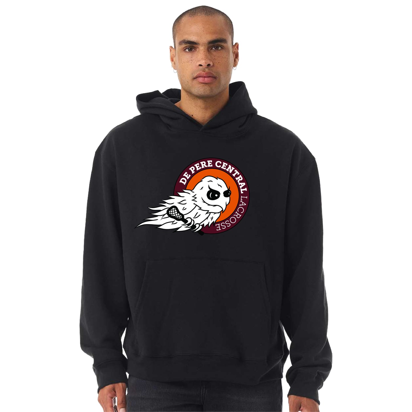Premium Heavyweight Ghostbirds Hoodie – De Pere Central Lacrosse | Black or Asphalt Gray