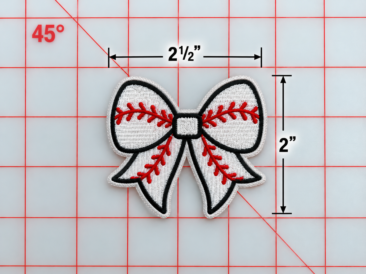 Iron-On Patch - baseball bow