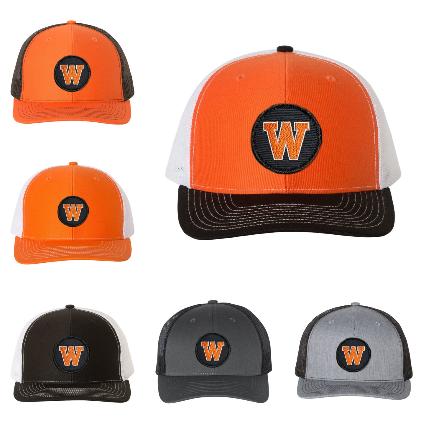 West De Pere Patched Snapback Mid-Profile Trucker Hat - Round Black Patch