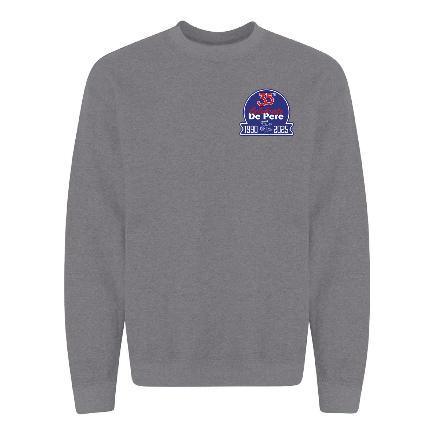 Celebrate De Pere 35th Anniversary Crewneck Sweatshirt - Light Blue or Gray