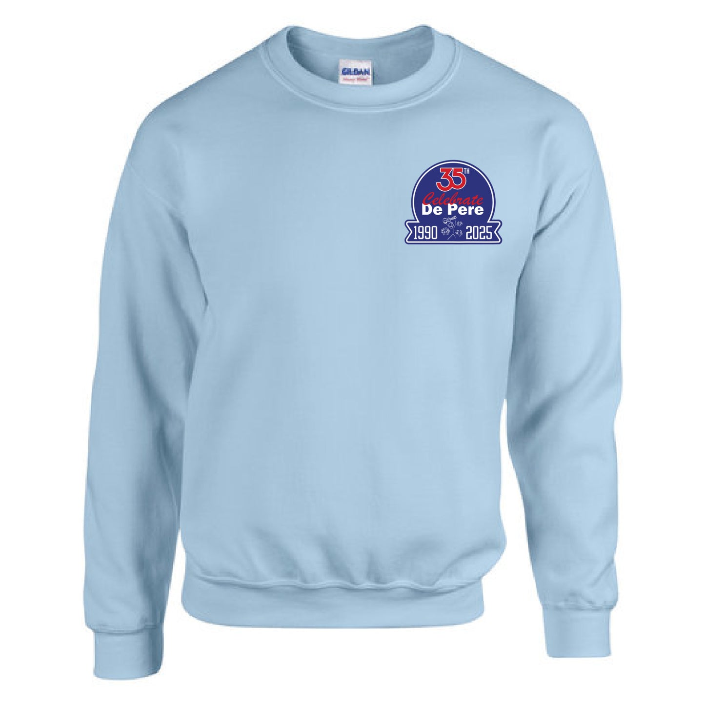 Celebrate De Pere 35th Anniversary Crewneck Sweatshirt - Light Blue or Gray