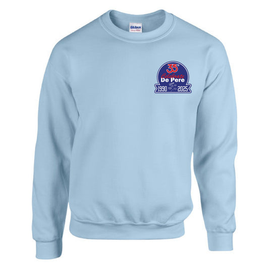 Celebrate De Pere 35th Anniversary Crewneck Sweatshirt - Light Blue or Gray