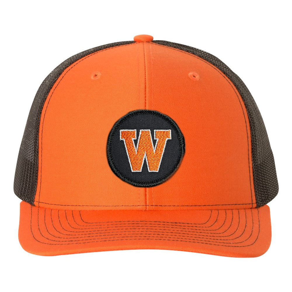 West De Pere Patched Snapback Mid-Profile Trucker Hat - Round Black Patch