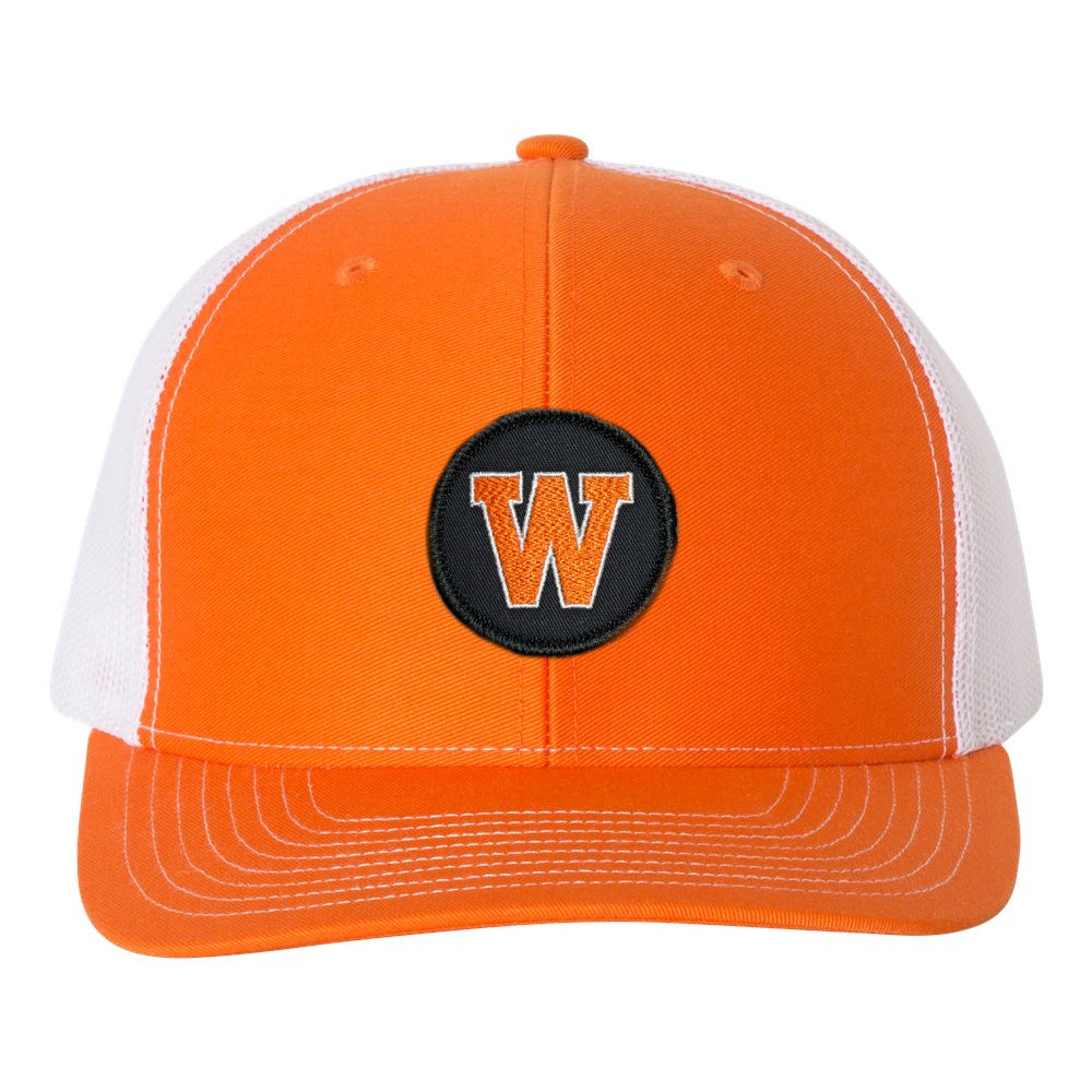 West De Pere Patched Snapback Mid-Profile Trucker Hat - Round Black Patch