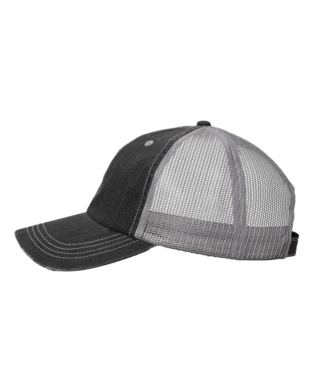 De Pere Voyageurs Hockey Distressed Trucker Hat - Round Patch Low-Profile