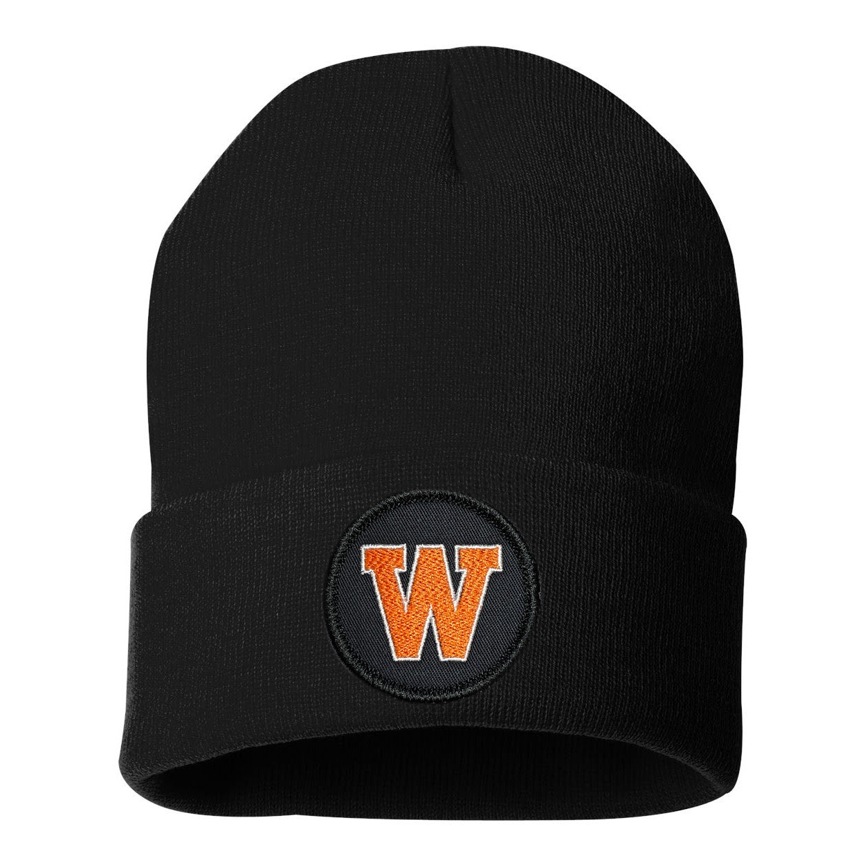 Black Circular Patched West De Pere Logo Beanies - 6 options