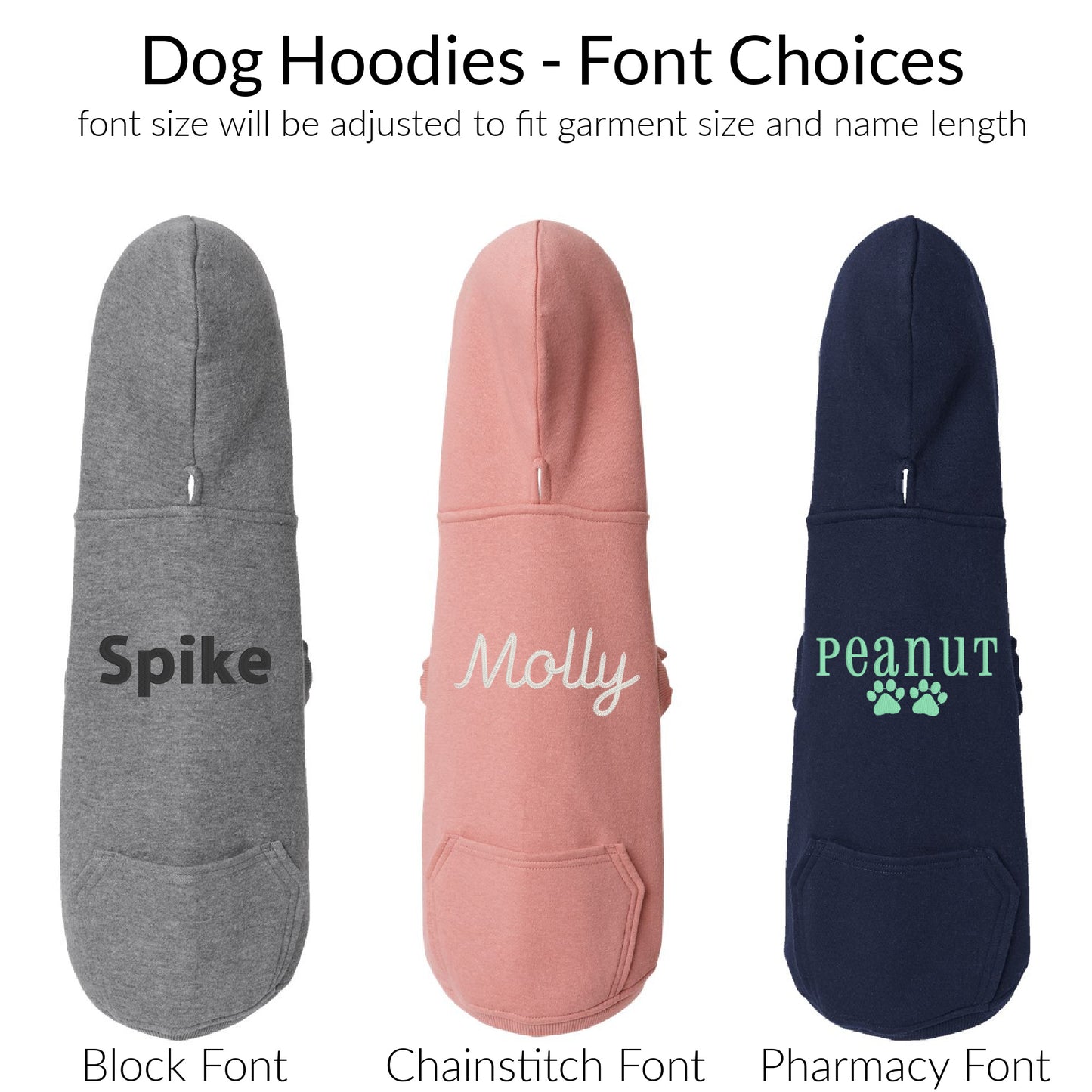 Gray Custom Dog Hoodie – Personalized Pet Sweatshirt with Name