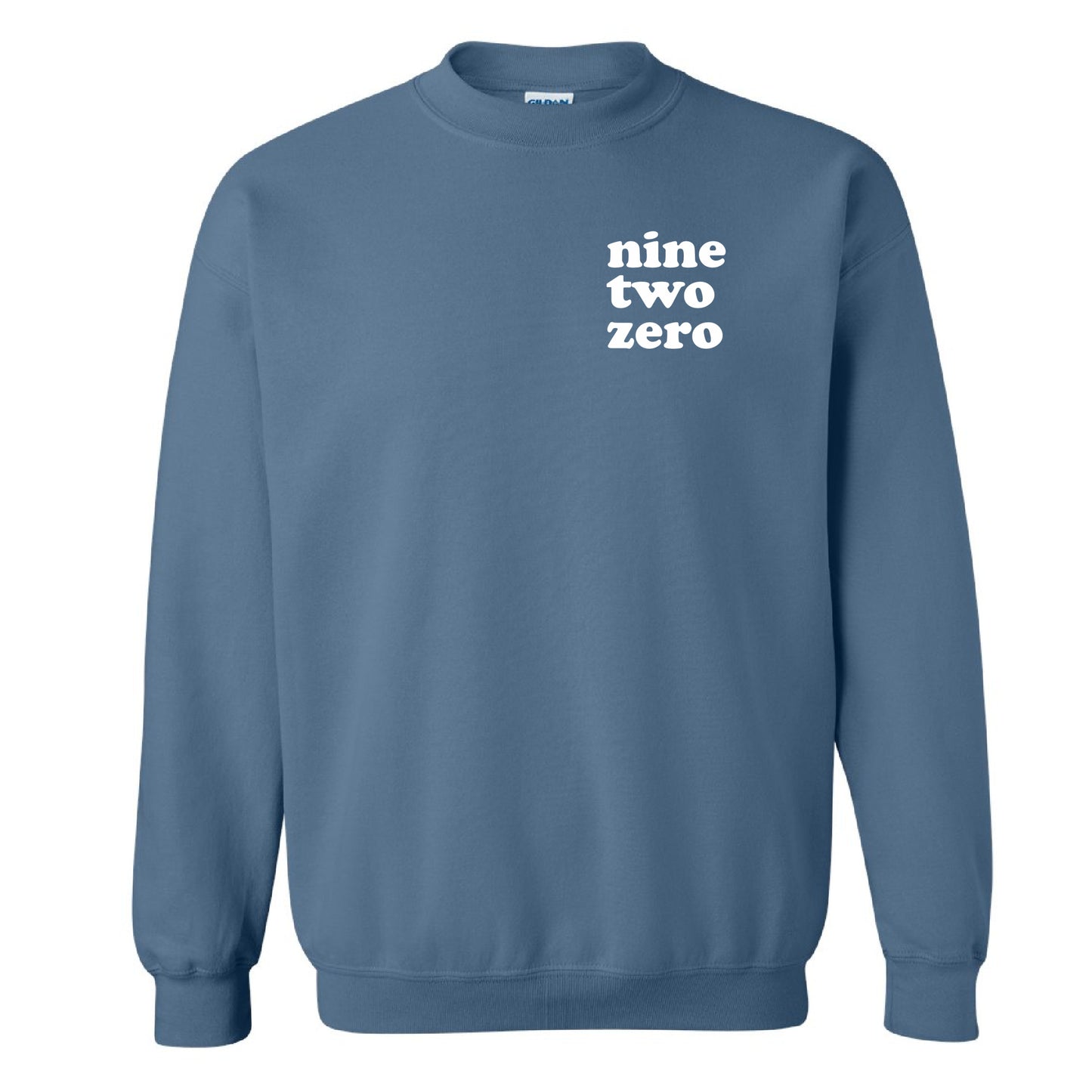 Indigo Blue Custom Area Code Crewneck Sweatshirt - 3D Puff Lettering