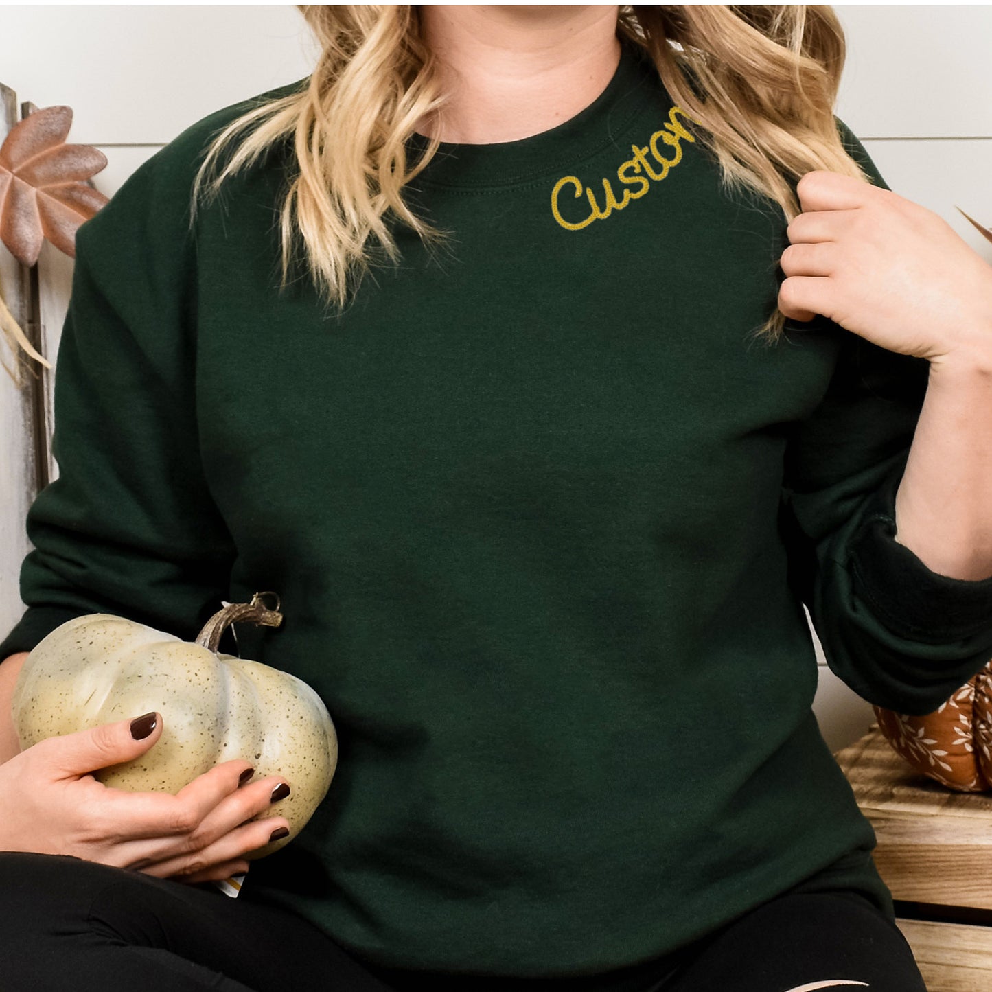 Custom Crewneck Sweatshirt – Chainstitch Collar Design