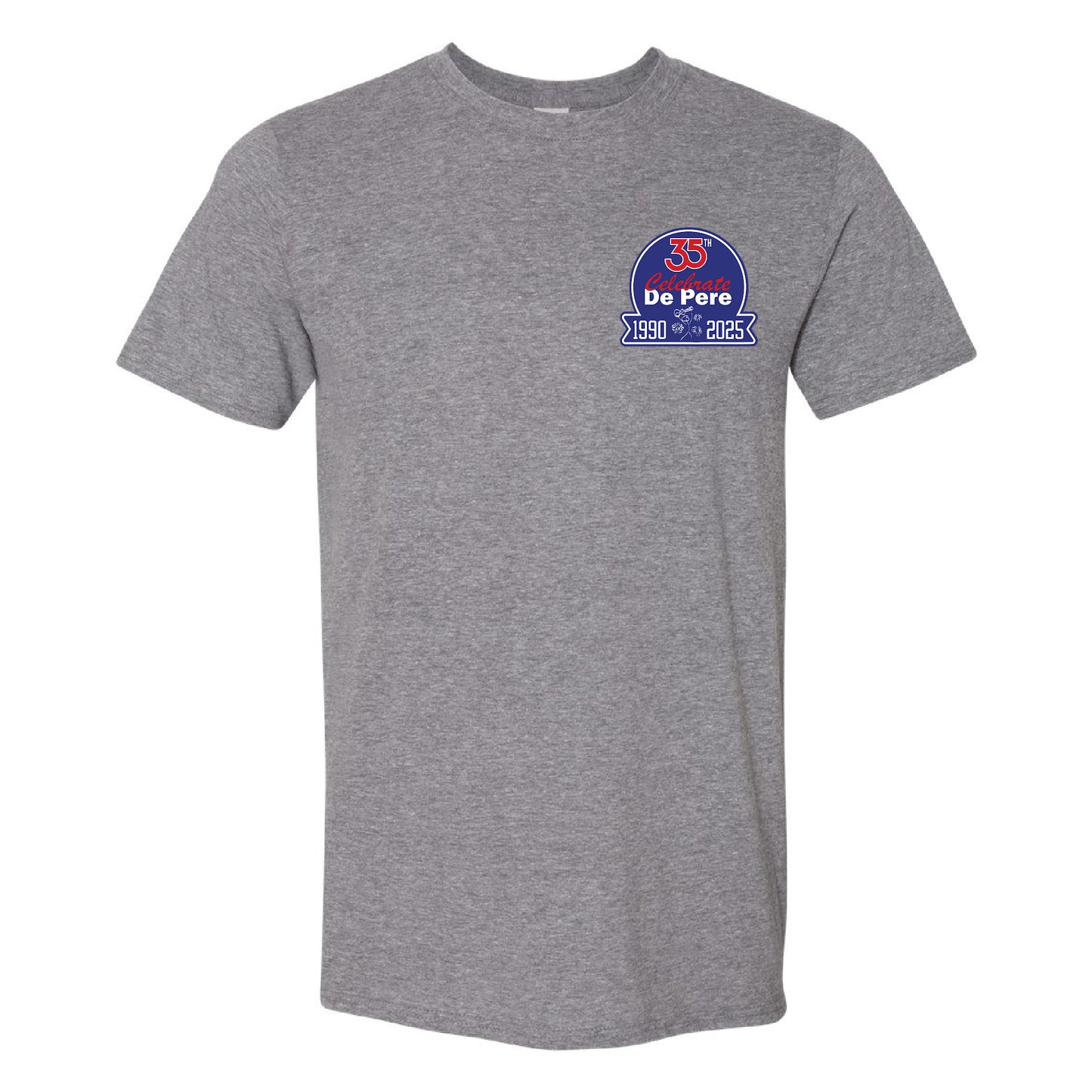 Celebrate De Pere 35th Anniversary Unisex T-Shirt – Stone Blue or Heather Gray