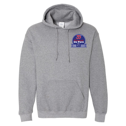 Celebrate De Pere 35th Anniversary Hoodie – Heather Gray or Light Blue
