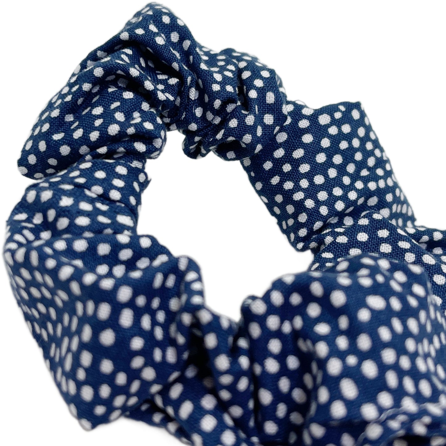 Hair Scrunchie | Navy & White Dots