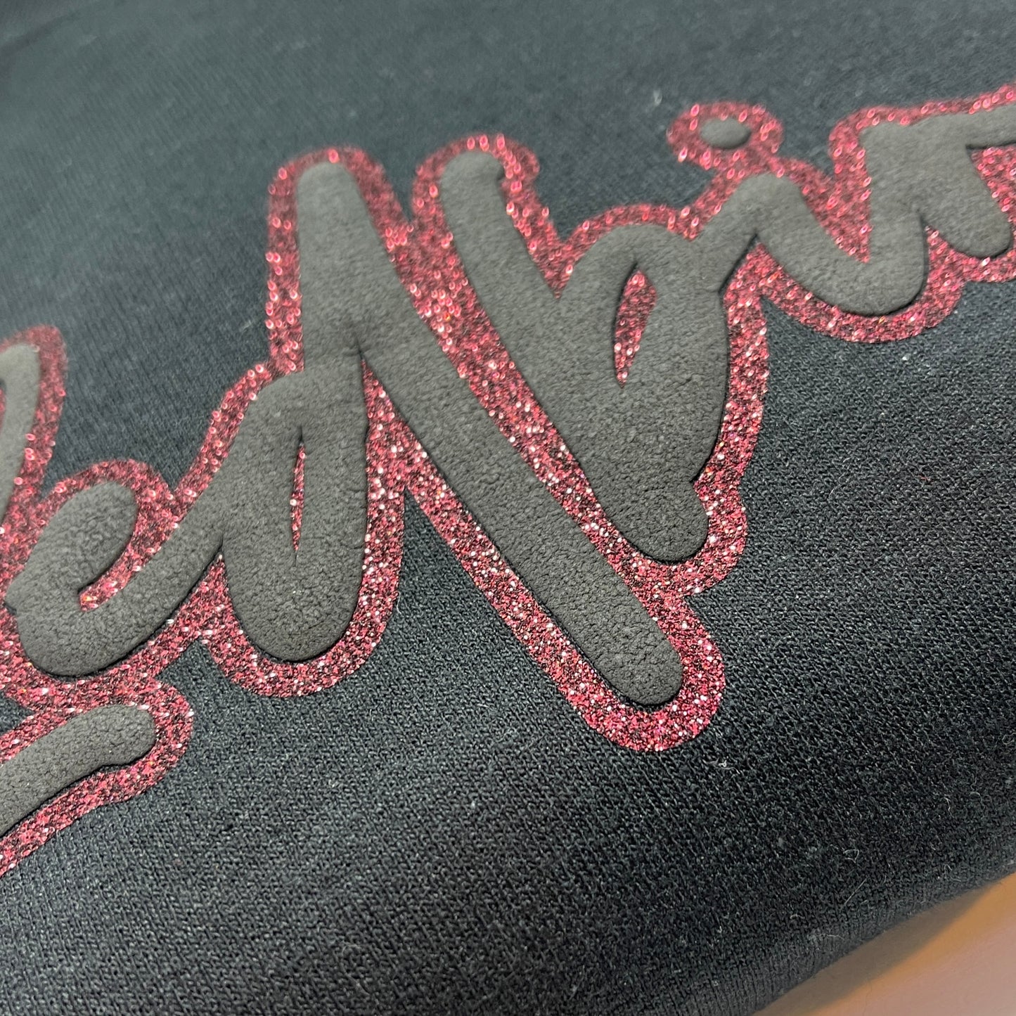 Glitter & Black Embossed Redbirds Crewneck Sweatshirt - 3D Puff Lettering