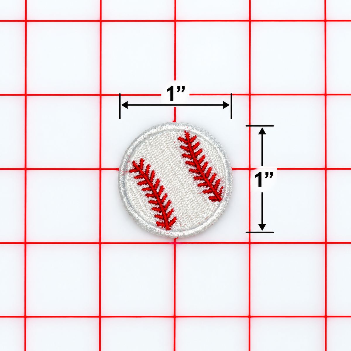 Iron-On Patch - 1 inch baseballs