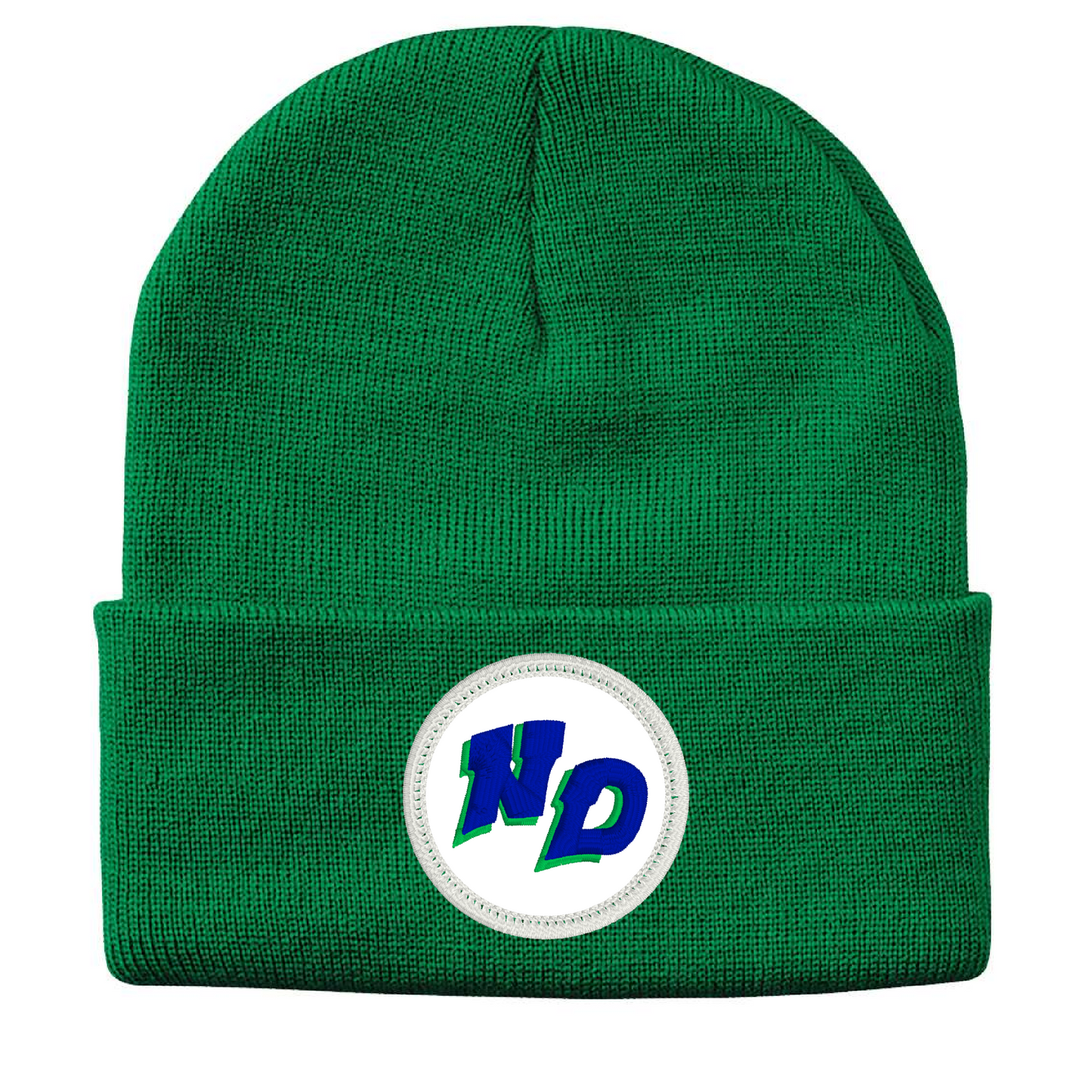 Notre Dame Academy Cuffed Beanie - Green with ND Logo Patch