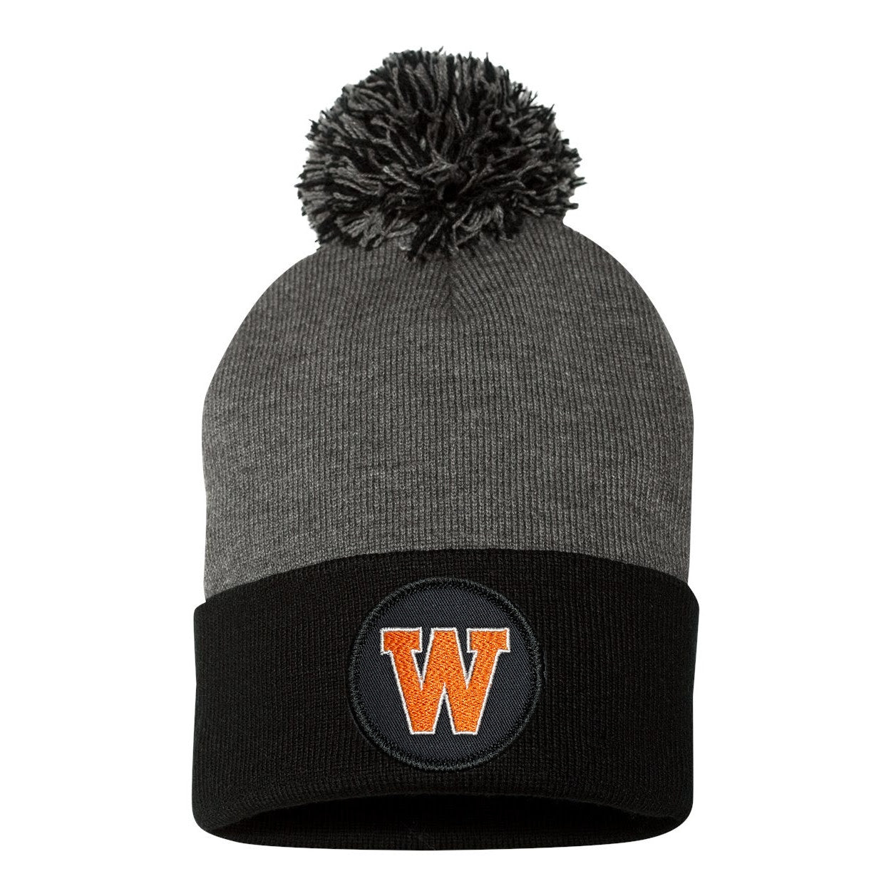 Black Circular Patched West De Pere Logo Beanies - 6 options