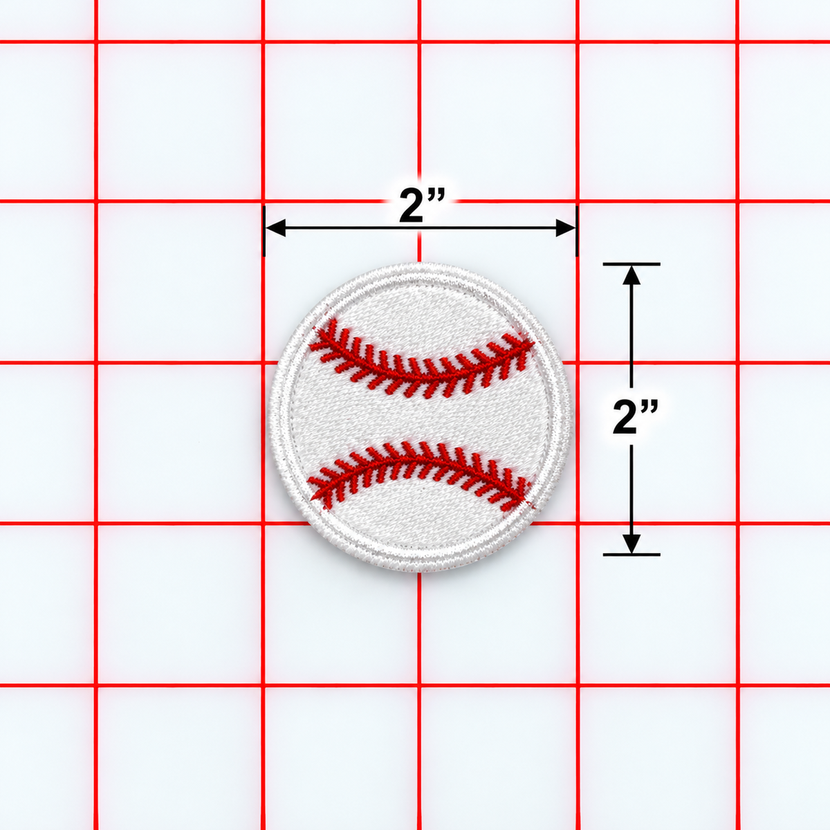 Iron-On Patch - 2 inch baseballs