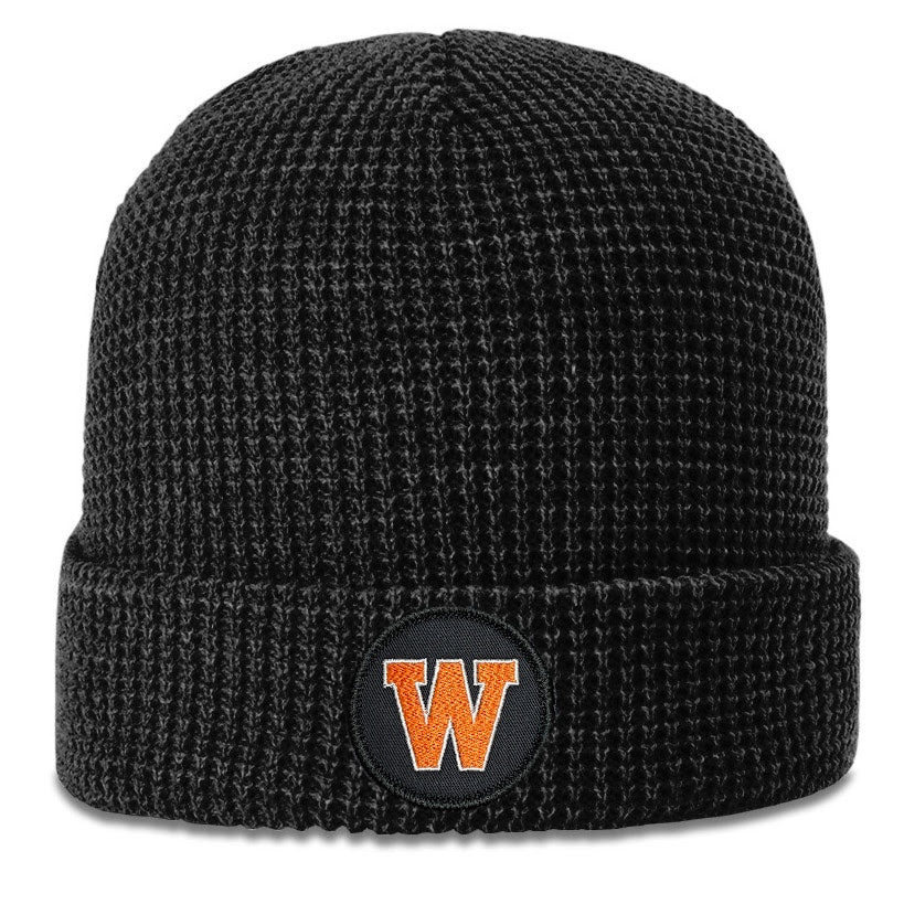 Black Circular Patched West De Pere Logo Beanies - 6 options