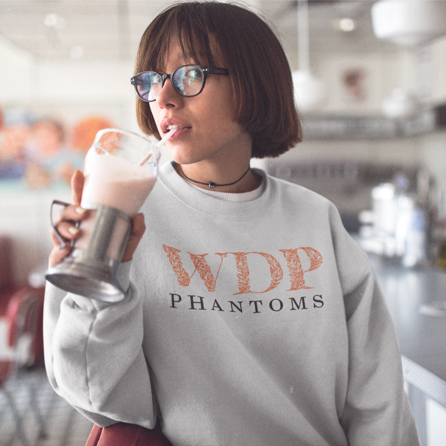 West De Pere Phantoms Merch - Tees, Long Sleeve Tee, or Crewneck - Floral Letters