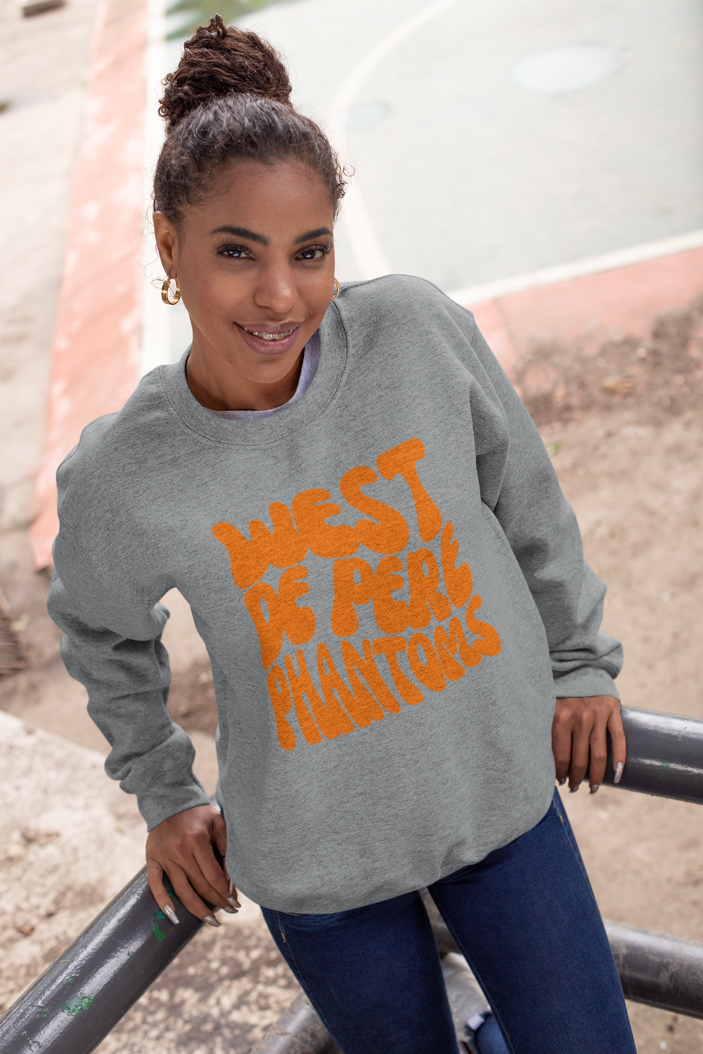West De Pere Phantoms Merch - Tees, Long Sleeve Tee, Crewneck or Hoodie - Retro Bubble Print