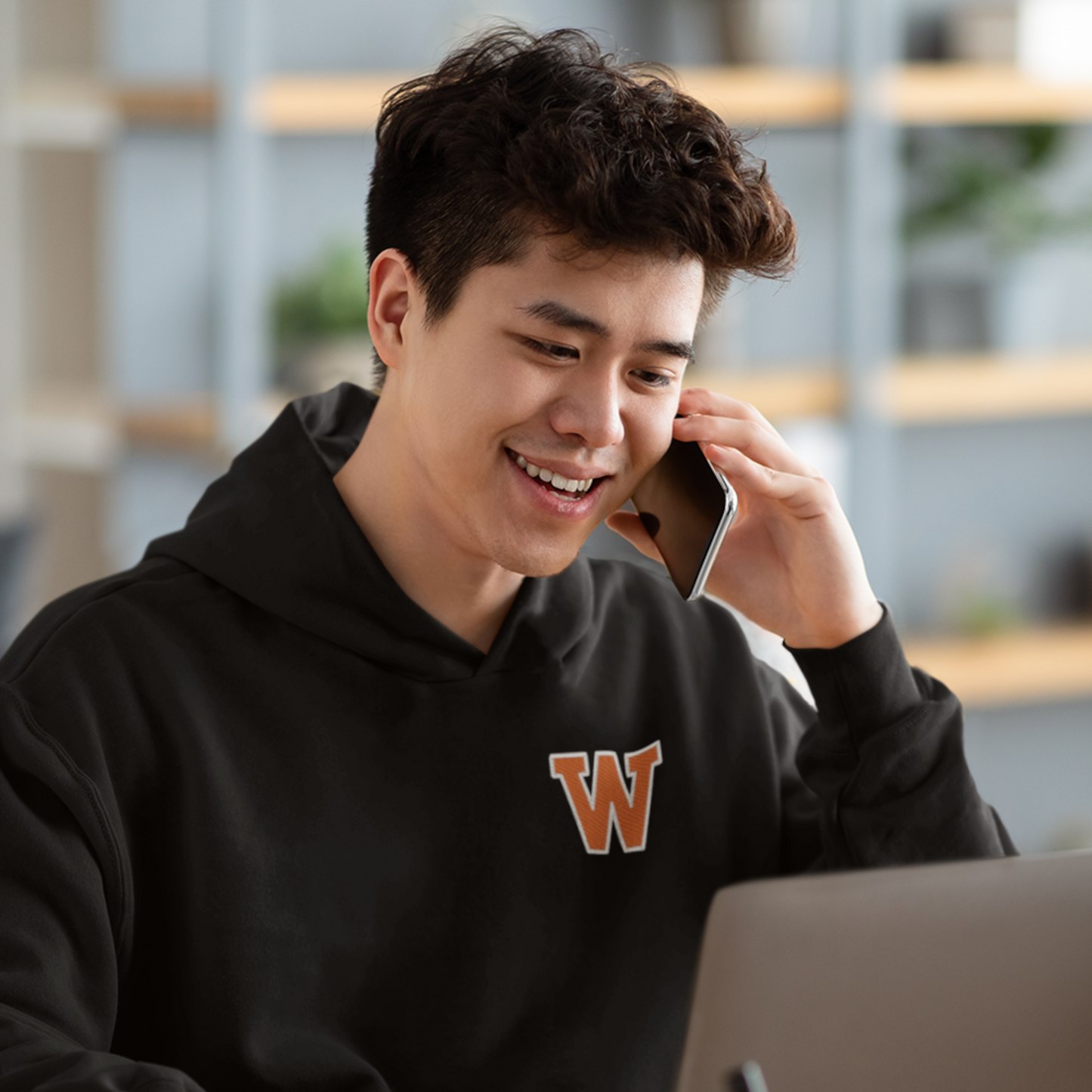 West De Pere Black Hoodie Sweatshirt | W logo