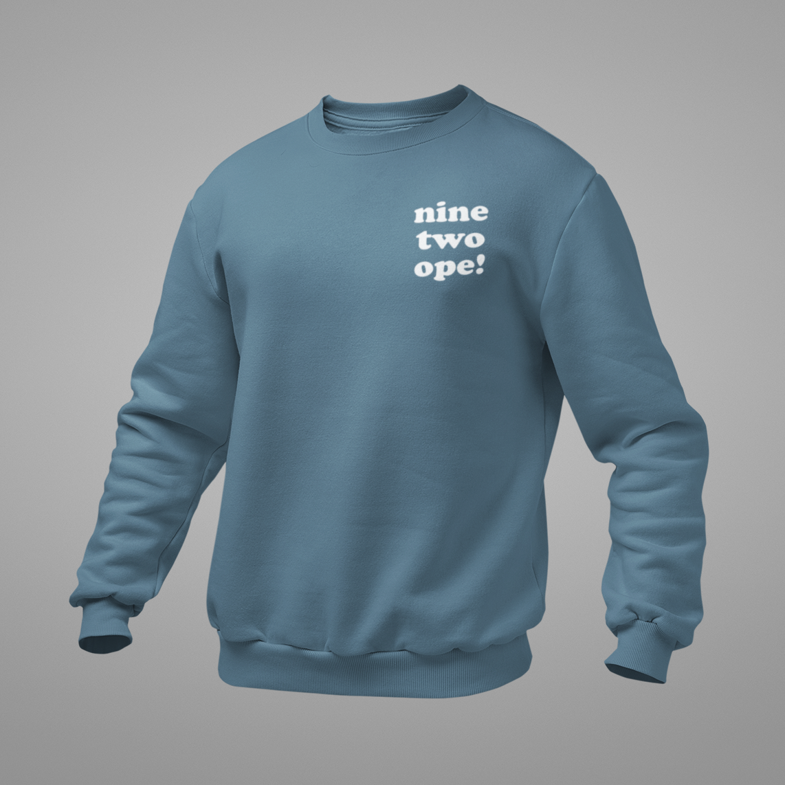 Indigo Blue "nine two ope!" Area Code Crewneck Sweatshirt - 3D Puff Lettering