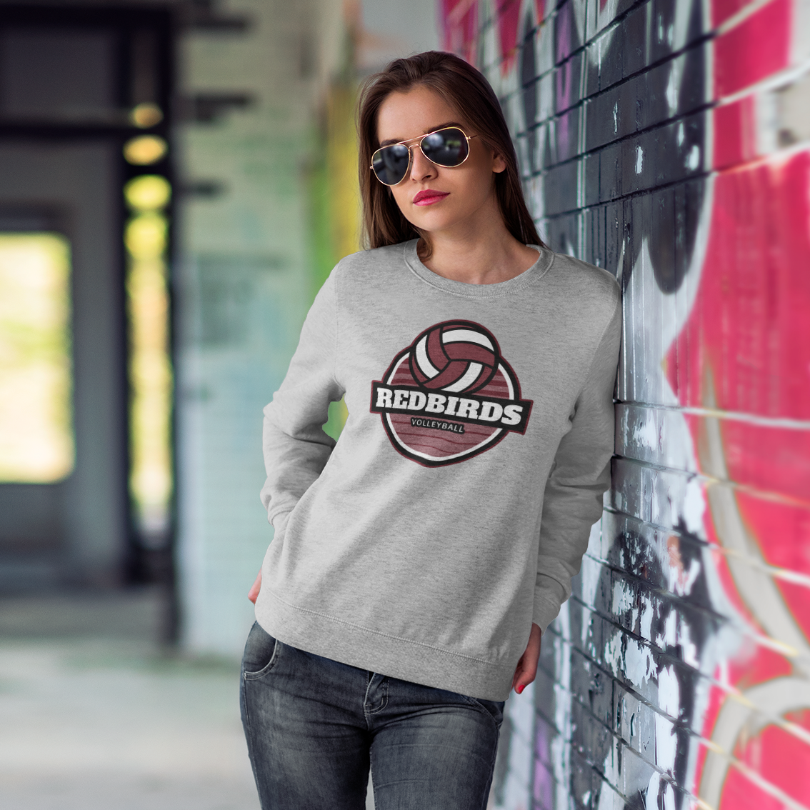 De Pere Redbirds Volleyball - Crewneck Sweatshirt or tee shirt