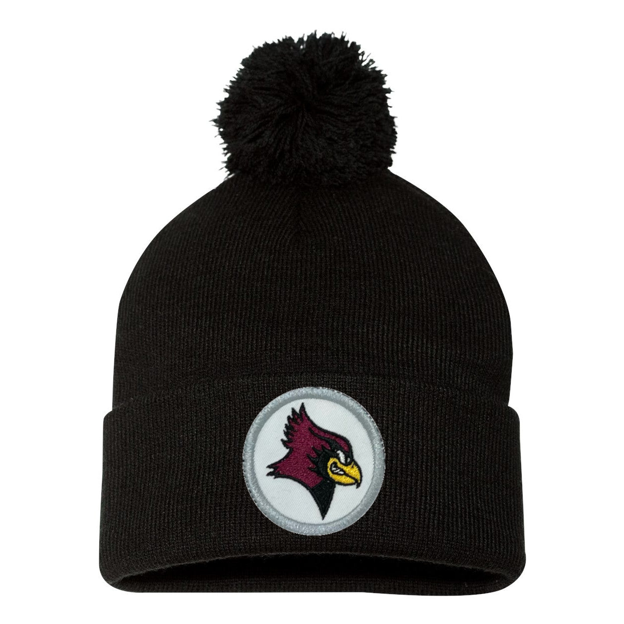 Black De Pere Redbird Beanie Winter Pom Hat