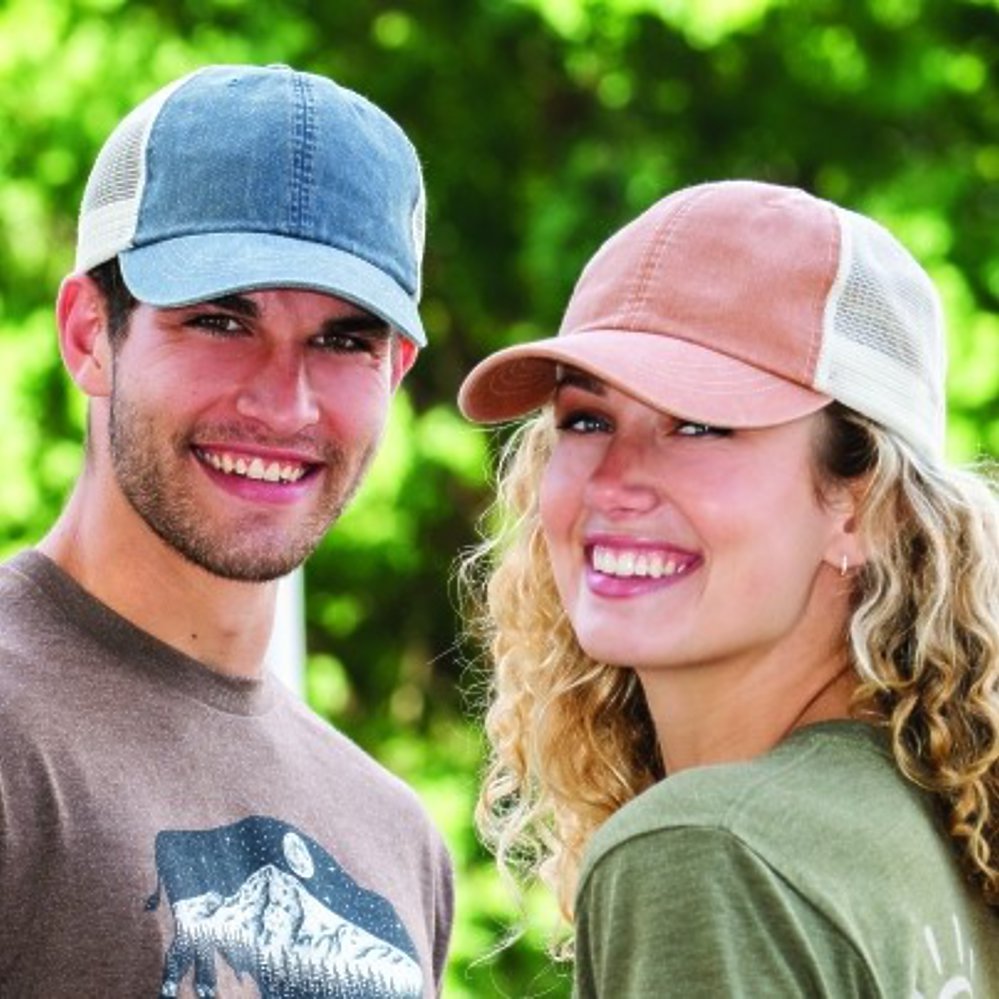 Black Pigment Dyed Trucker Hat | De Pere Redbirds Chainstitch