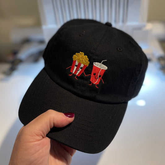 Popcorn and Soft Drink/Soda/Pop Couple - Classic Dad Hat - Several Colors