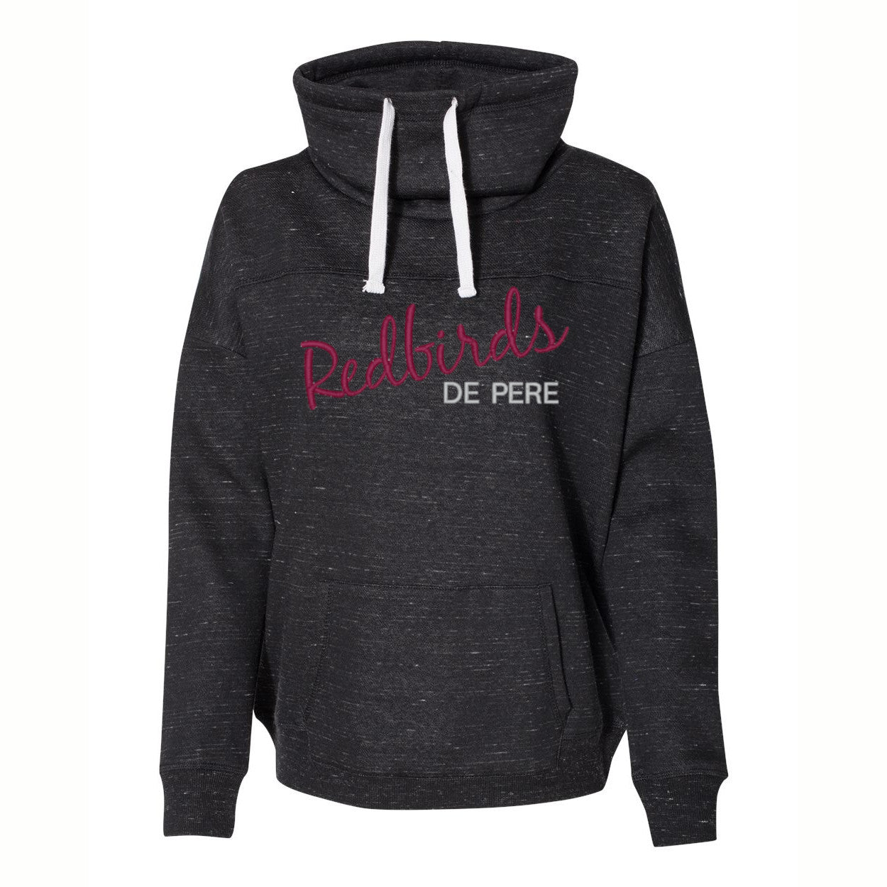 Scuba Neck De Pere Redbirds Black Cowl Sweatshirt | Women's fit